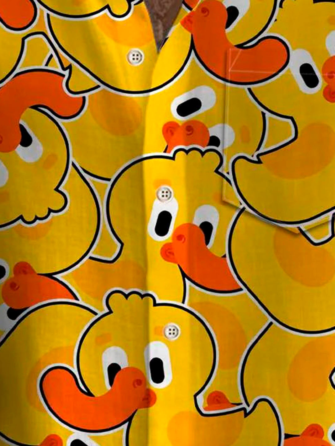 Camisa de manga corta con bolsillo abotonado y estampado hawaiano de patos para hombre de Alohadaddy