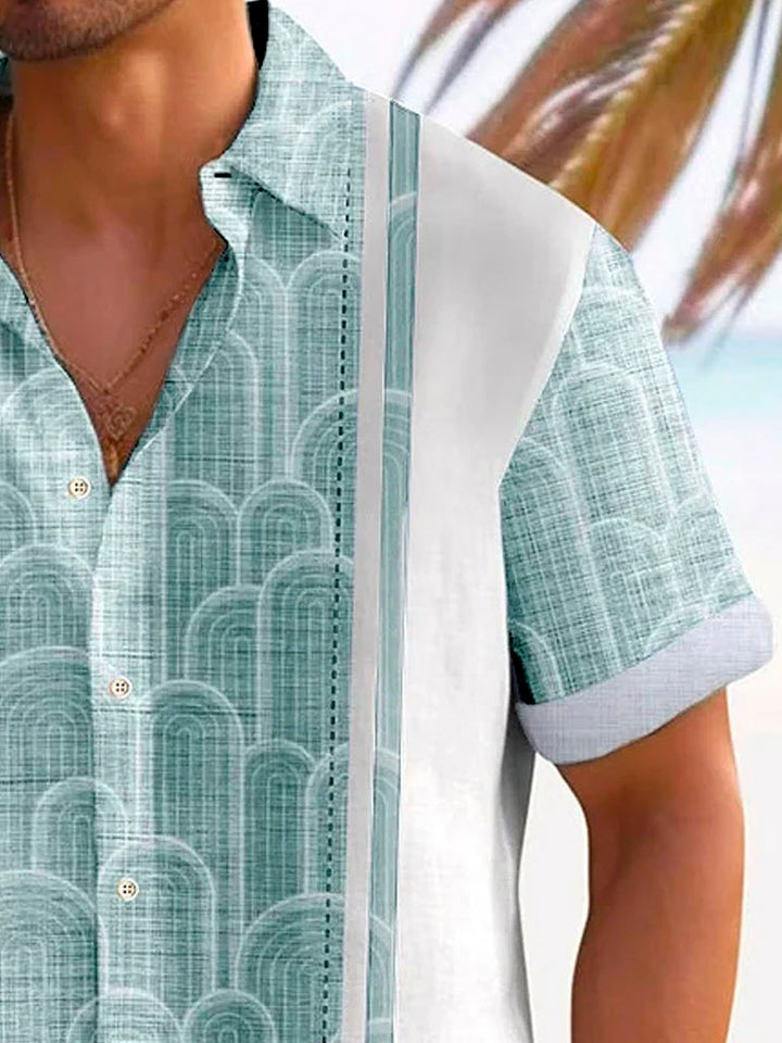 Alohadaddy Vintage Textured 3D Bowling Print Men&