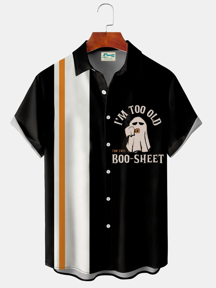 Chemise à manches courtes et poches boutonnées pour homme avec impression numérique 3D de style rétro d&