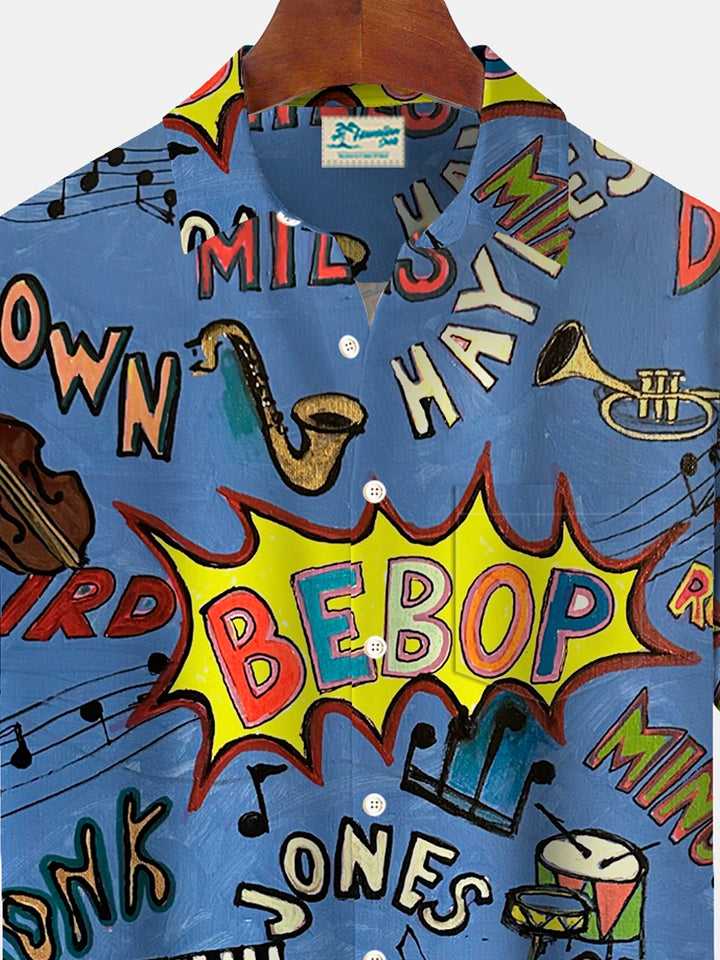 Alohadaddy Retro Music Jazz 3D Digital Print Men&