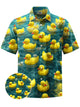 Alohadaddy® Hawaiian Yellow Duck Print Chest Pocket Men's Short Sleeve Shirt Big & Tall