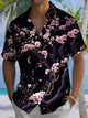 Alohadaddy® Casual Peach Art Print Chest Pocket Men's Short Sleeve Shirt Big & Tall