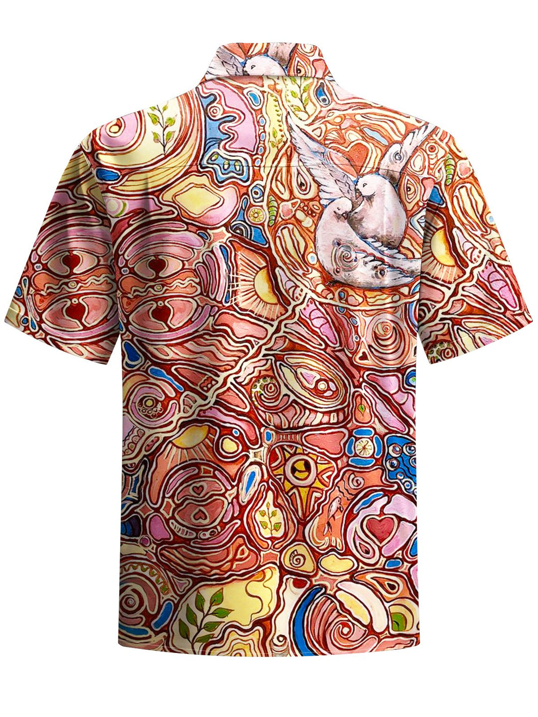 Alohadaddy® Vintage Abstract Art Print Chest Pocket Moisture Wicking Men&