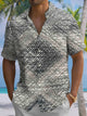 Alohadaddy® Casual Stripe Plaid Print Art Chest Pocket Men's Short Sleeve Shirt Big & Tall