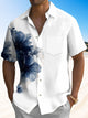 Alohadaddy® Men's Casual Floral Art Print Chest Pocket Short Sleeve Shirt Big & Tall