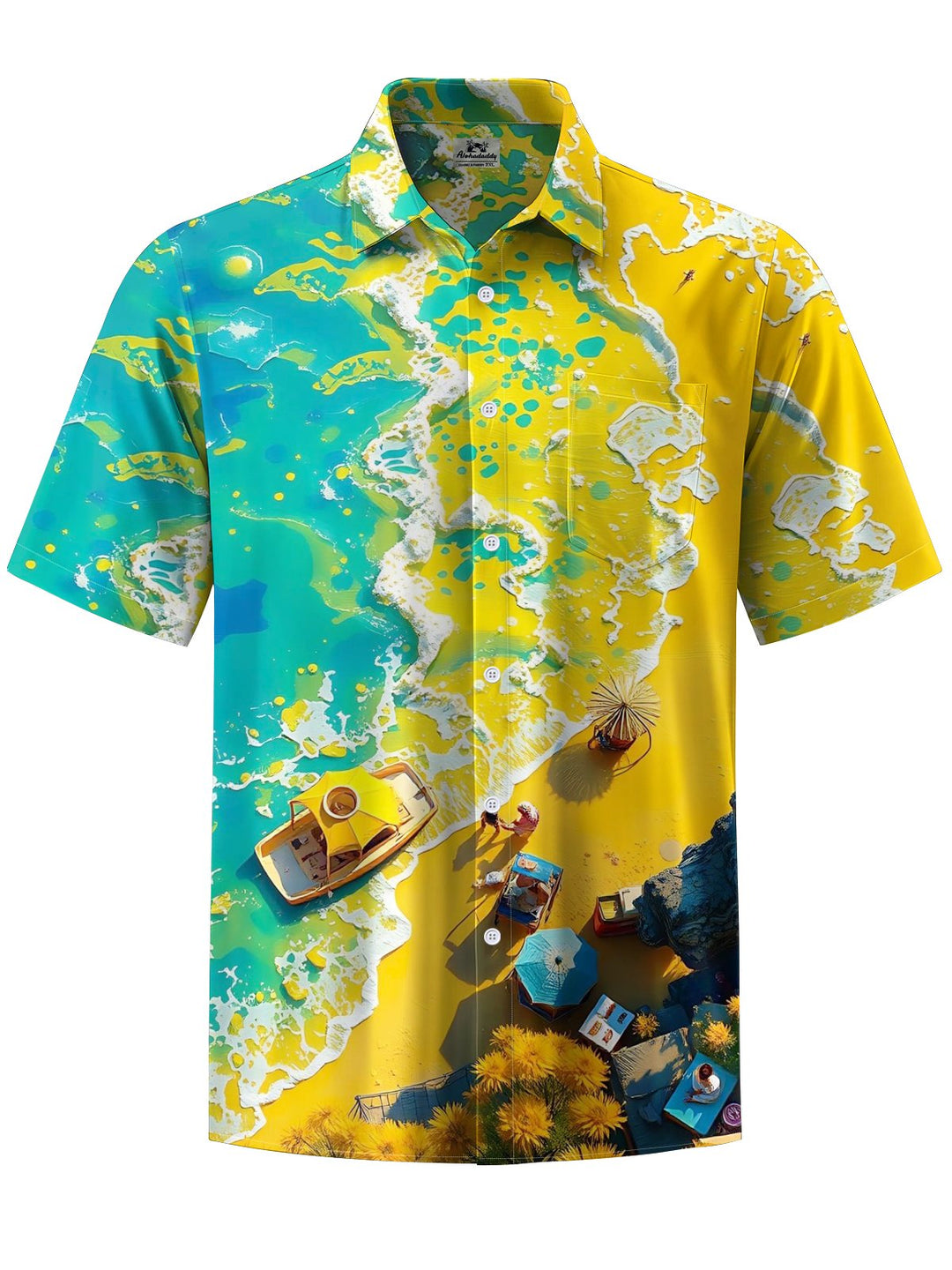 Alohadaddy® Hawaiian Beach Vacation Ombre Art Print Chest Pocket Men&