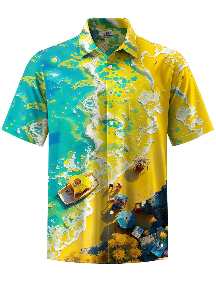 Alohadaddy® Hawaiian Beach Vacation Ombre Art Print Chest Pocket Men&