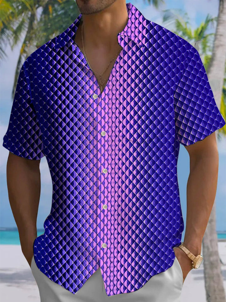 Alohadaddy® Casual Geometric Gradient Print Art Stretch Men&