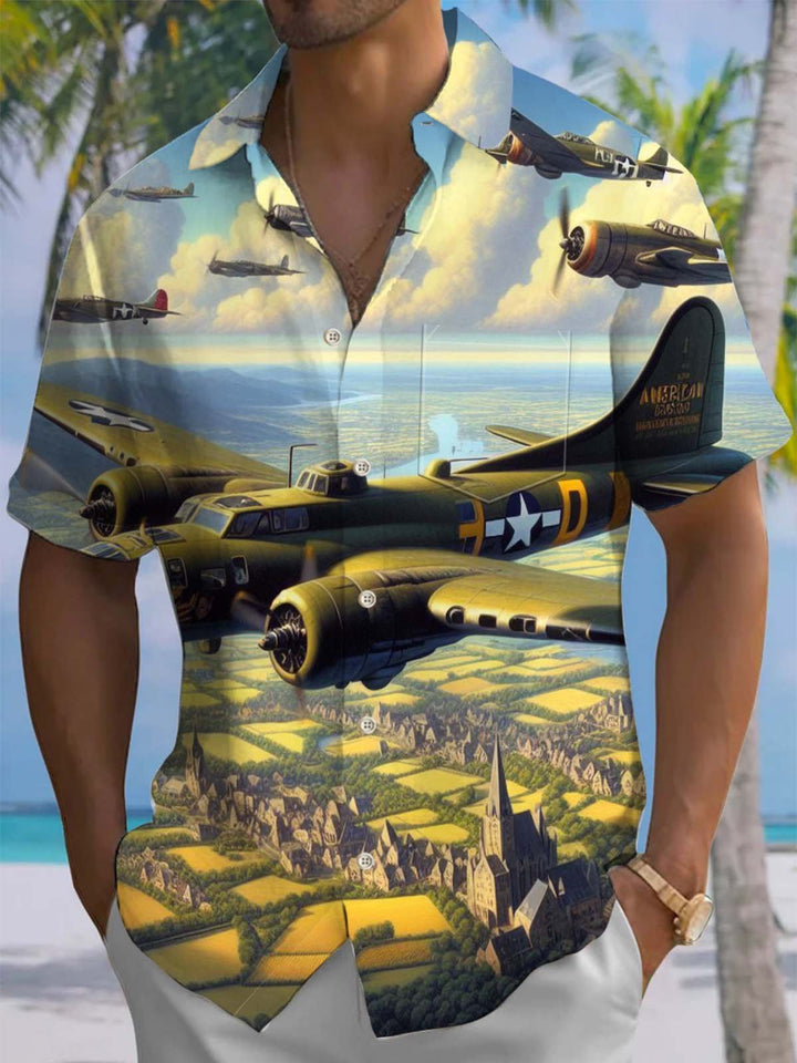 Alohadaddy® Casual Fighter Squad Print Art Pocket Elastic Men&