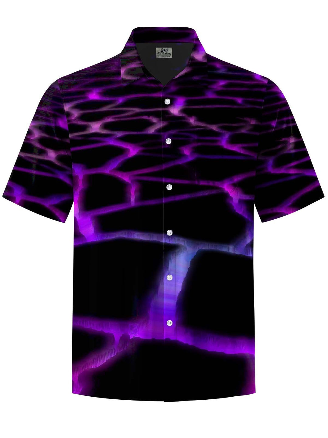Alohadaddy® Casual Geometric Art Print Chest Pocket Stretch Men&