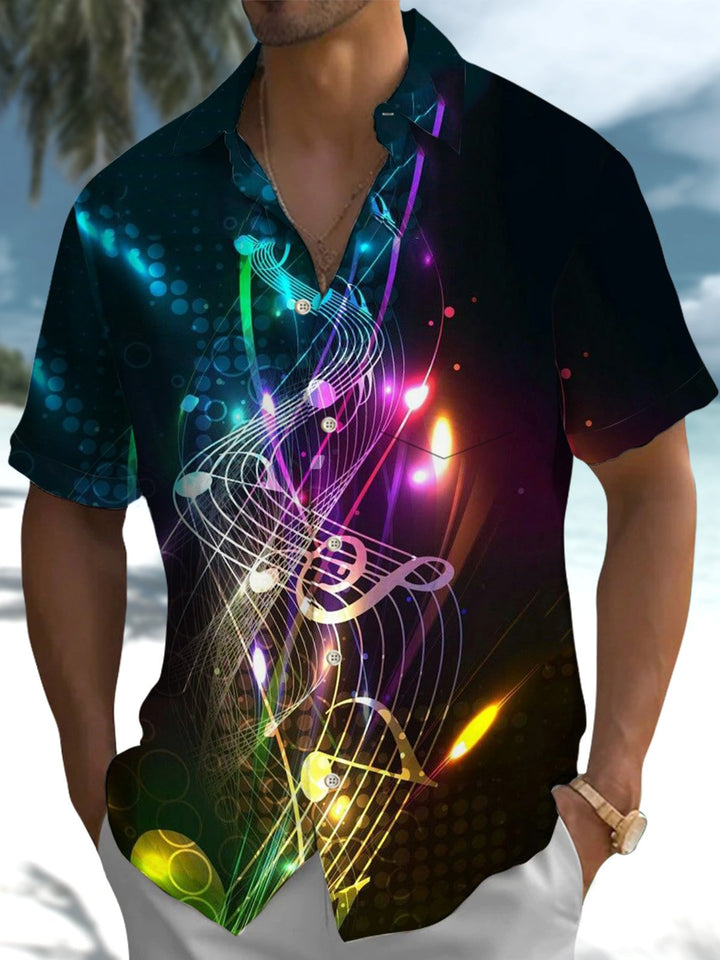 Alohadaddy® Casual Musical Notes Printed Art Pocket Stretch Men&