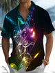 Alohadaddy® Casual Musical Notes Printed Art Pocket Stretch Men's Short Sleeve Shirt Big & Tall