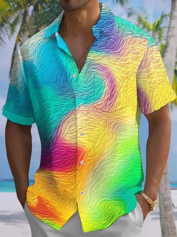 Alohadaddy® Casual Abstract Art Print Pocket Stretch Men&