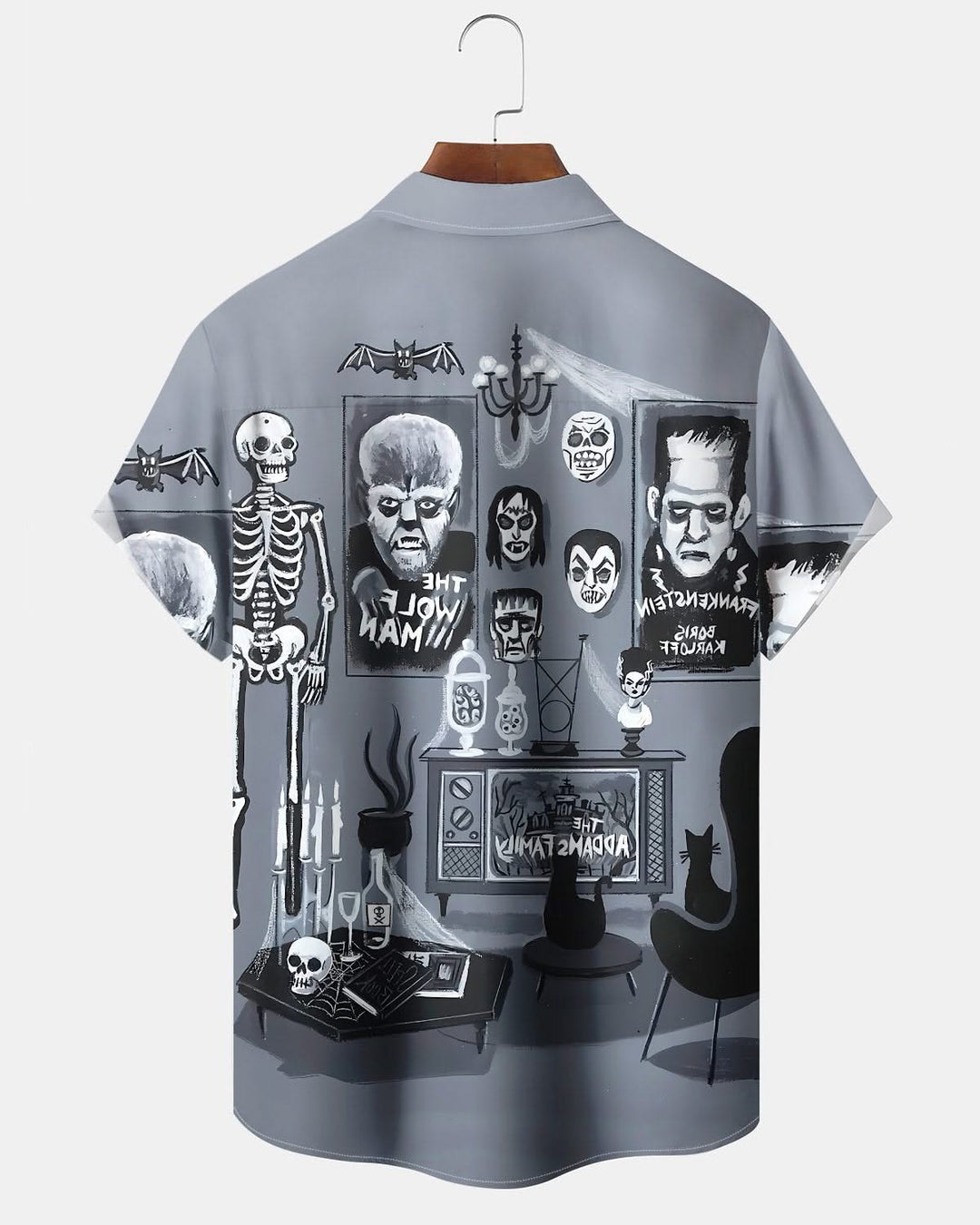 Alohadaddy® Vintage The Addams Family Cartoon Print Pocket Elastic Button Men&