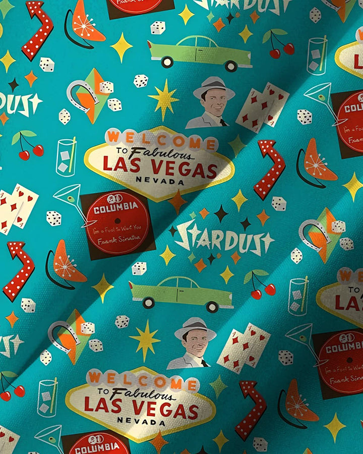 Alohadaddy® Retro Las Vegas Geometric Cartoon Print Art Pocket Button Men&