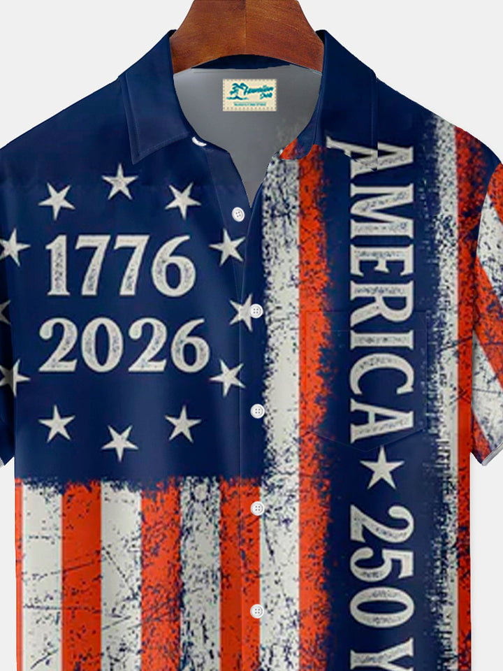 Alohadaddy® 250th Anniversary National Flag Print Men&