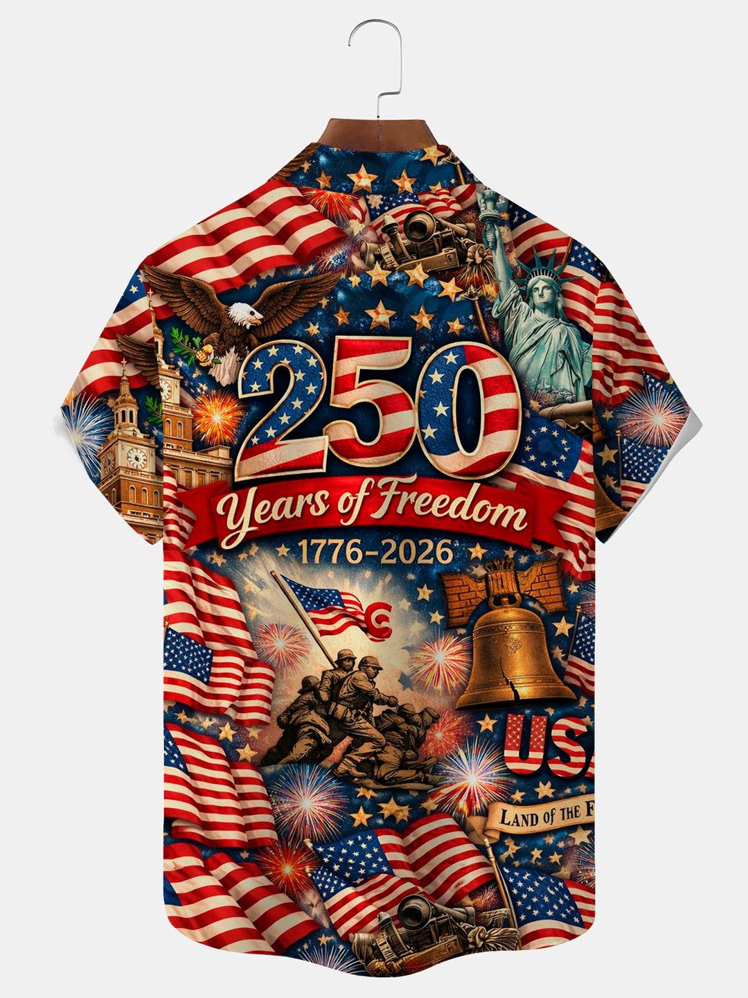 Alohadaddy® Retro 250th Anniversary National Flag Print Men&