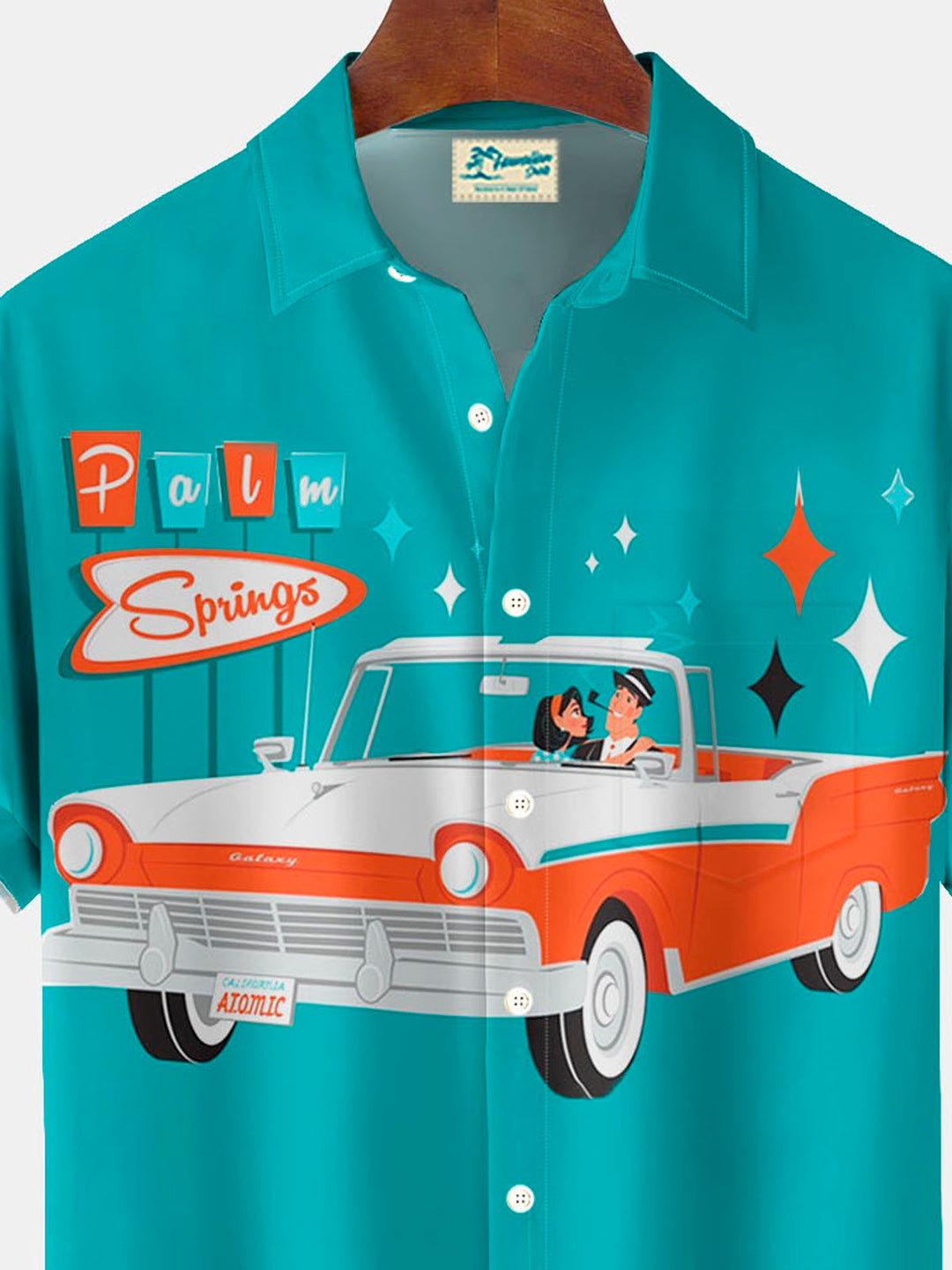Alohadaddy® Hawaiian Retro Mid-Century Geometric Print Men&