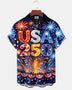 Alohadaddy® Holiday America 70th Anniversary Printed Pocket Button Men's Short-Sleeve Shirt Big & Tall
