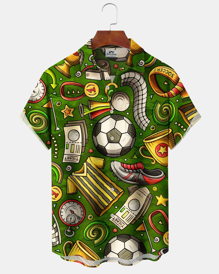 Alohadaddy® Casual Football Print Art Button-Down Cardigan Men&