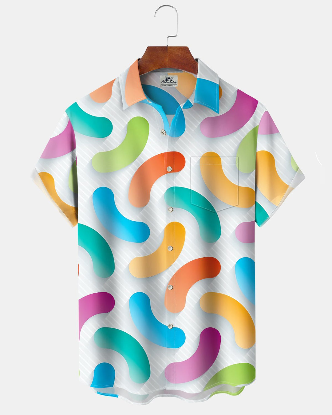 Alohadaddy® Casual Abstract Print Art Button Pocket Cardigan Men&