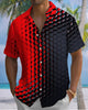 Alohadaddy® Casual Geometric Print Art Button Pocket Cardigan Men's Short Sleeve Shirt Big & Tall