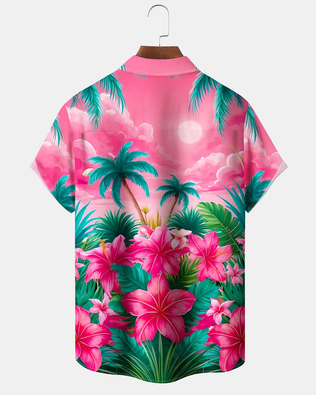 Alohadaddy® Hawaiian Palm Tree Print Art Button Pocket Cardigan Men&