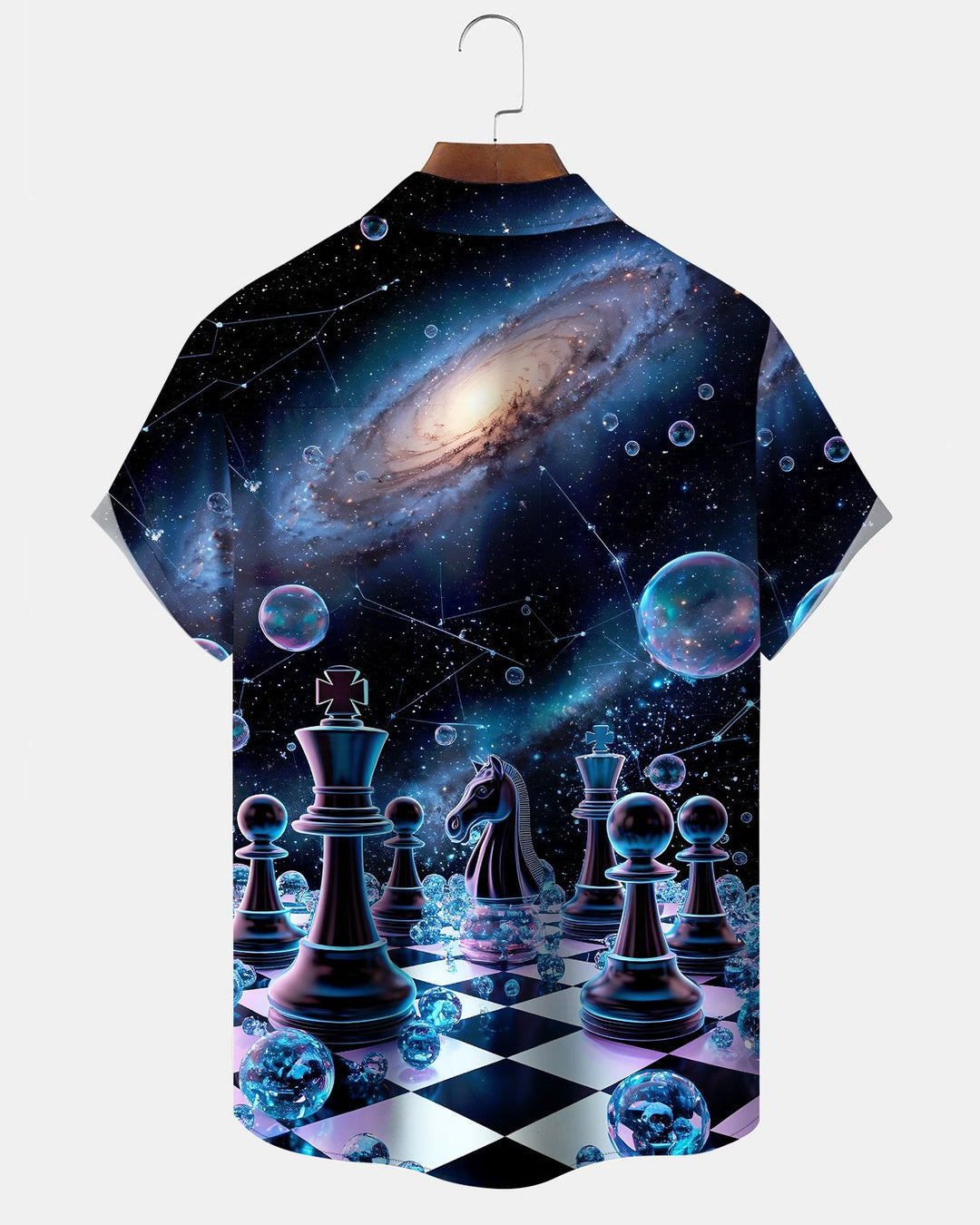 Alohadaddy® Casual Chess Print Art Button Pocket Cardigan Men&
