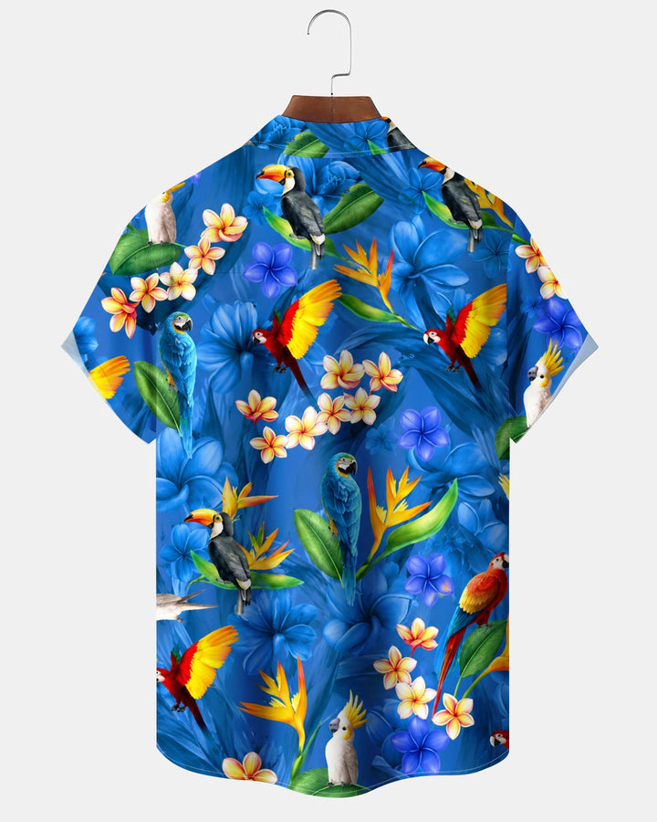 Alohadaddy® Hawaiian Floral Print Art Button Pocket Cardigan Men&
