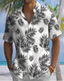 Alohadaddy® Hawaiian Palm Leaf Print Art Button Pocket Men's Short-Sleeve Shirt