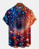 Alohadaddy® Vintage Abstract Art Print Art Button Pocket Cardigan Men's Short Sleeve Shirt