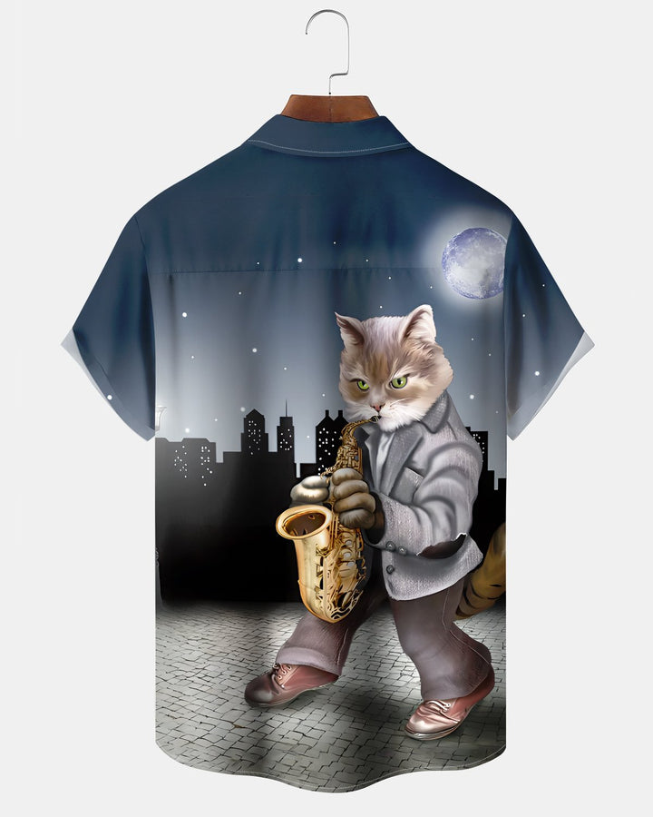 Alohadaddy® Vintage "Jazz Cat" Art Print Men&