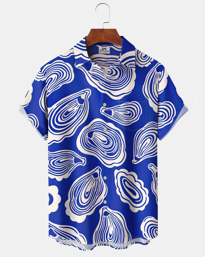 Alohadaddy® Casual Geometric Print Art Button Pocket Cardigan Men&