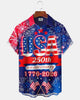 Alohadaddy® Holiday Independence Day Print Art Button Cardigan with Pockets Men's Short Sleeve Shirt
