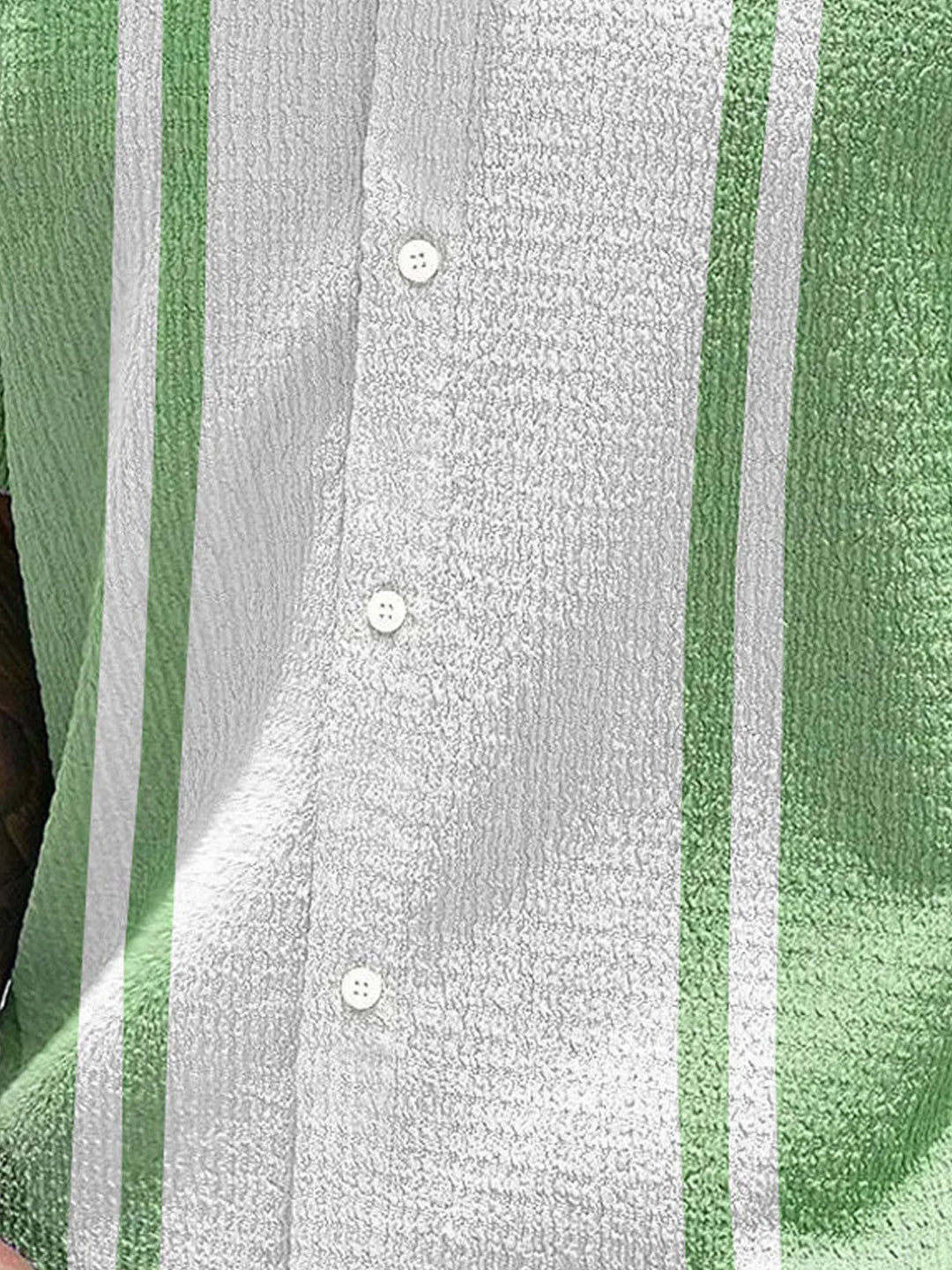 Alohadaddy Retro Bowling Seersucker Contrast Color Stripes 3D Digital Print Men&