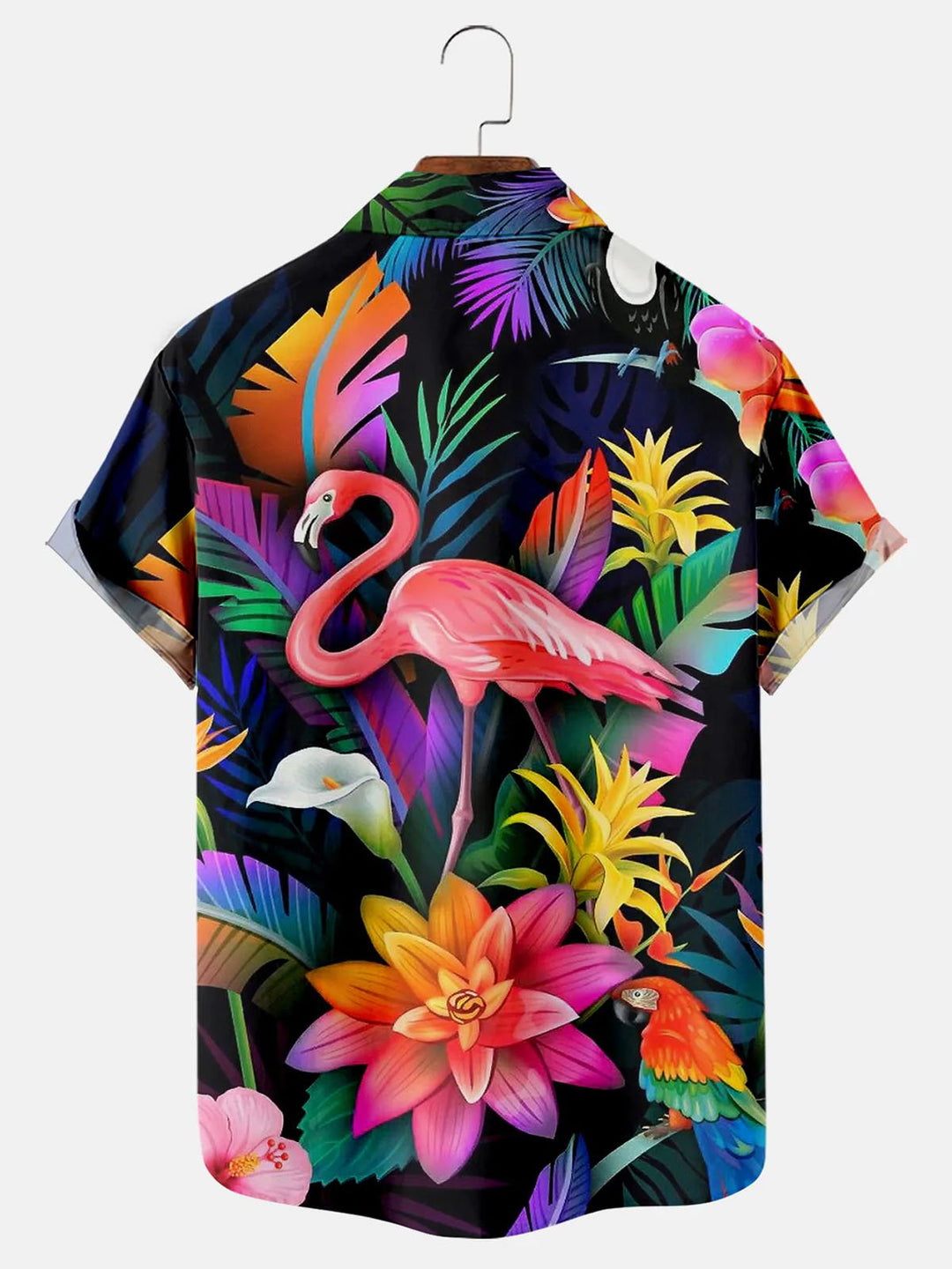 Flamingo Bird With Tropical Flowers Print Men&