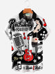 Alohadaddy Instrument Guitar Music Beauty Print Men's Button Pocket Shirt