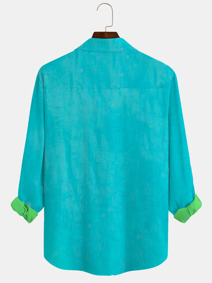 Alohadaddy Solid Color Contrast Print Men&