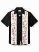 Alohadaddy Men's Vintage Bowling Instrument Guitar Print Casual Hawaiian Short Sleeve Shirt