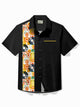 Camisa hawaiana informal de manga corta con estampado de cinta musical de bolos vintage para hombre de Alohadaddy
