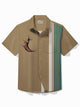 Alohadaddy Vintage Bowling Geometric Starburst Print Chest Pocket Shirt Plus Size Men's Shirt