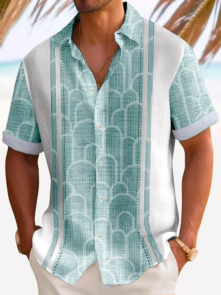 Alohadaddy Vintage Textured 3D Bowling Print Men&