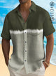 Alohadaddy Vintage Abstract Texture Print Chest Pocket Shirt Plus Size Men's Shirt Big Tall