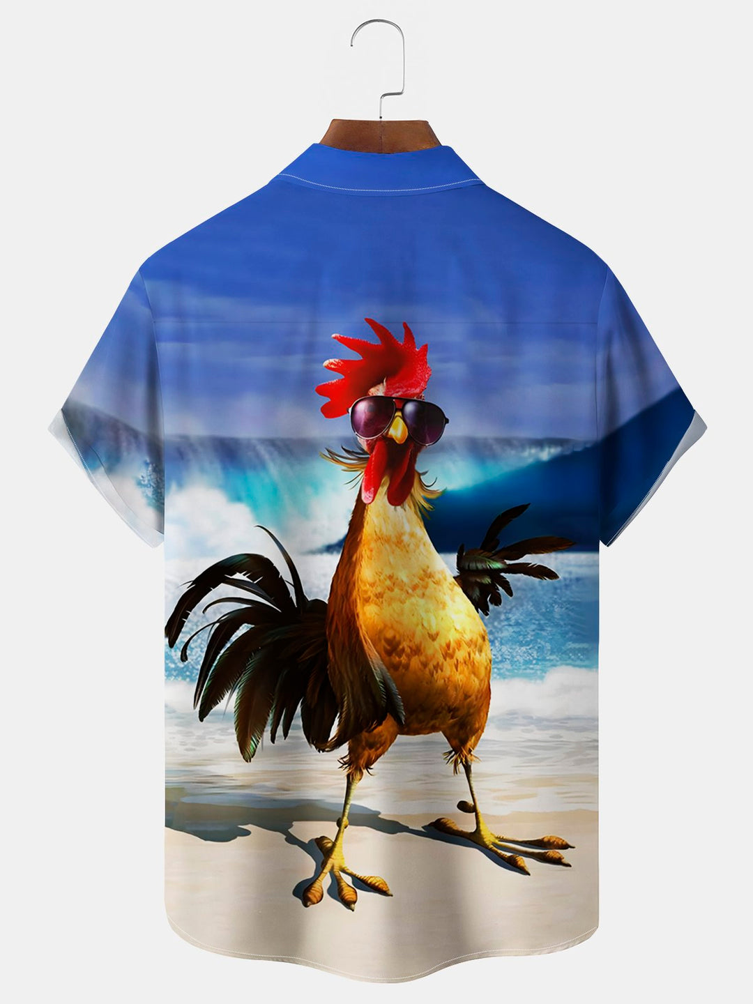 Alohadaddy Vintage Funny Cartoon Chicken Print Chest Pocket Men&