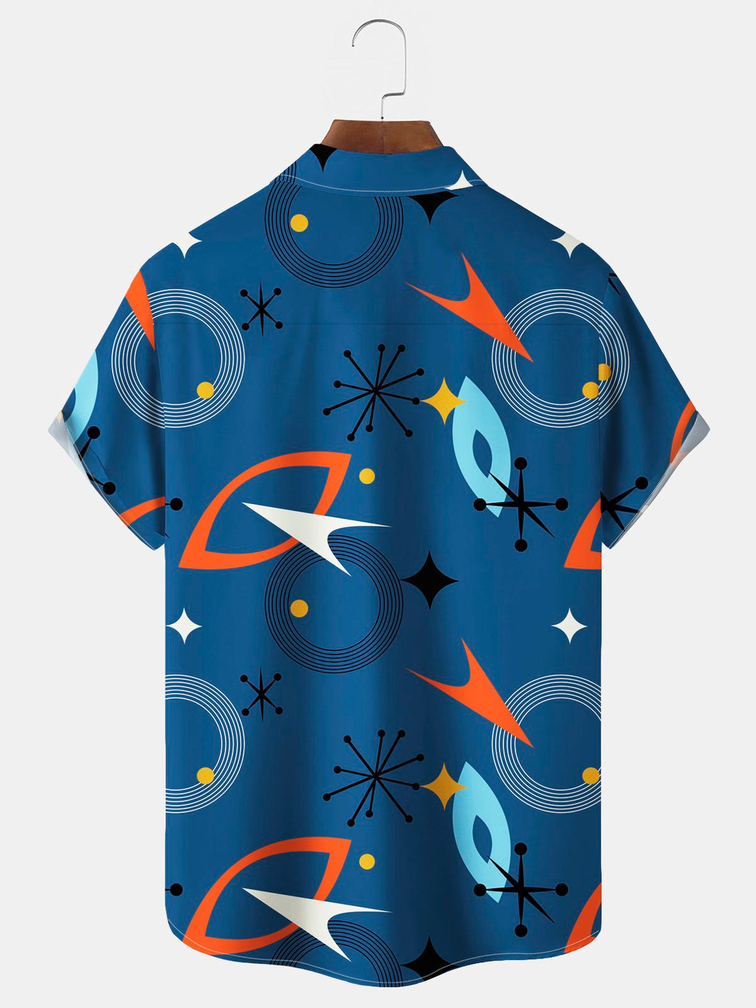 Alohadaddy Vintage Geometric Print Chest Pocket Men&