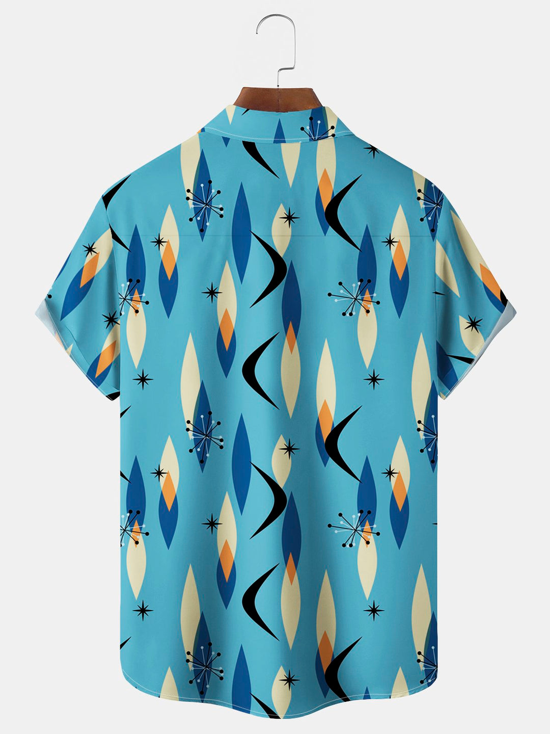 Alohadaddy Vintage Geometric Print Chest Pocket Men&
