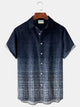 Alohadaddy Vintage Abstract Texture Print Chest Pocket Men's High Shirt Big Tall