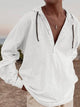 Alohadaddy Vintage Basics Men's Hooded Button-Down Long Sleeve Sweatshirt Shirt Big Tall