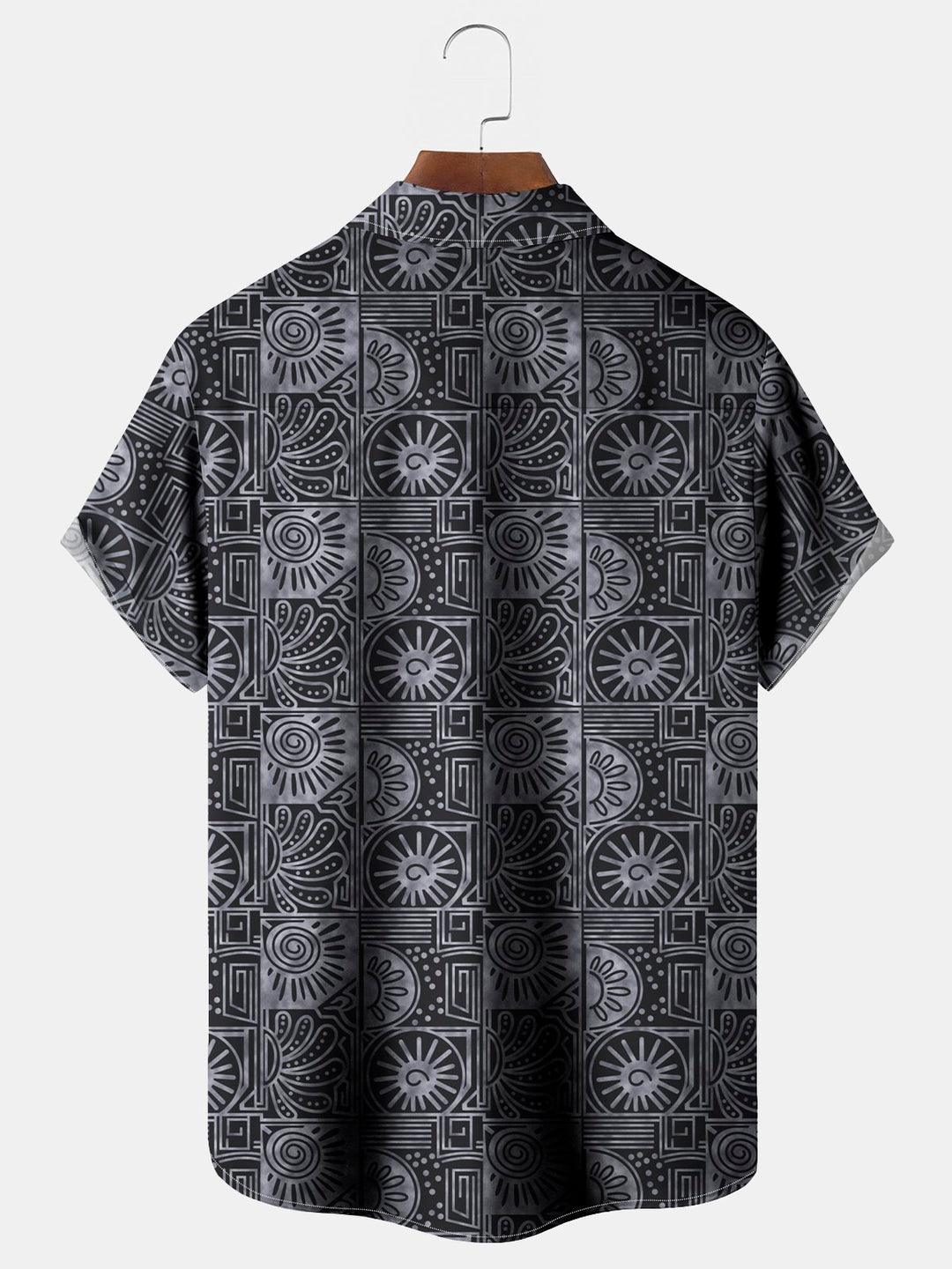 Alohadaddy Vintage Geometric Texture Printed Chest Pocket Men&