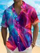 Alohadaddy Hawaiian Abstract Gradient Art 3D Digital Print Men's Button Pocket Short Sleeve Shirt Big & Tall